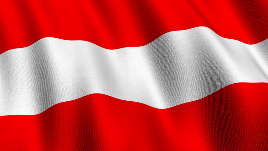 Flag of Austria waving in the wind - highly detailed fabric texture - seamless looping