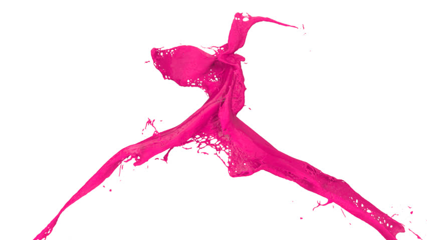 splashing pink paint in slow motion (FULL HD)