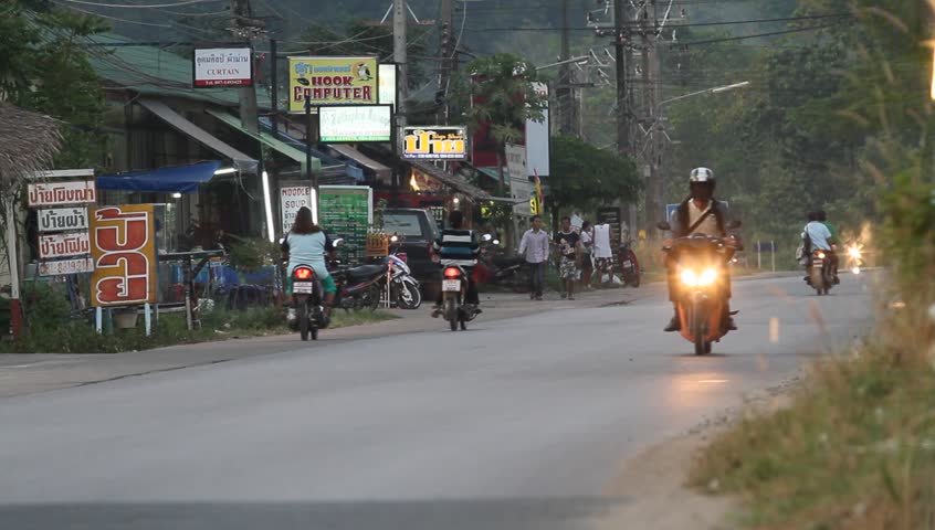 KO CHANG, THAILAND - DECEMBER 12: Traffic on the ring road of the island of Ko Chang in connection with the beginning of tourist season on December 12, 2011 on Ko Chang, Thailand. 