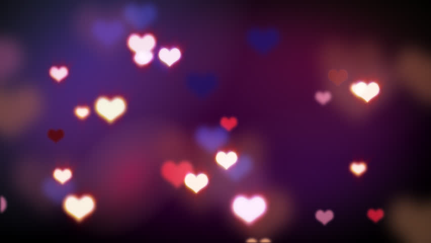 shining heart shapes loopable love background