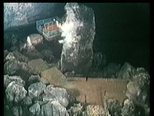Soldiers fighting  in cave