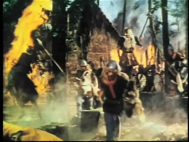 Vikings invading village