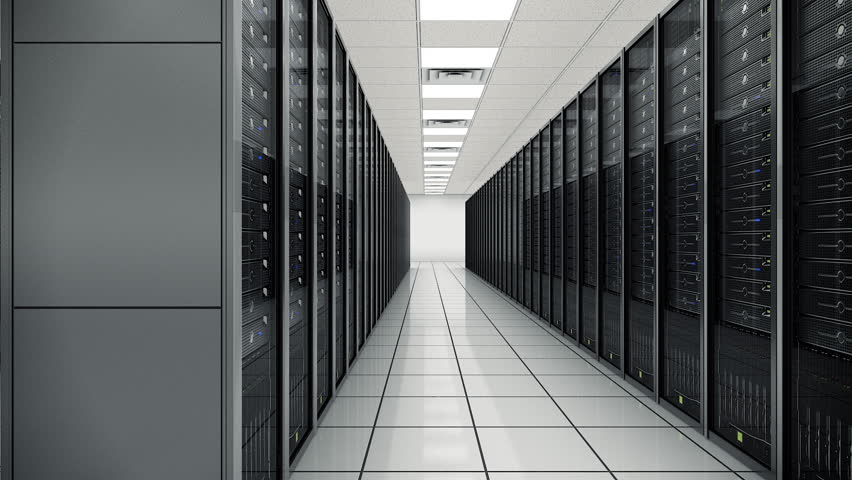 Seamlessly looping animation of rack servers in data center