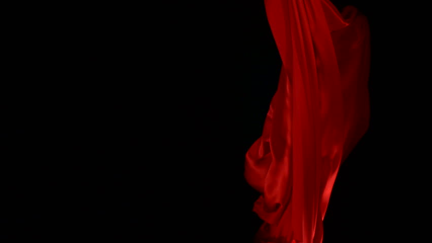 Flowing red velvet cloth