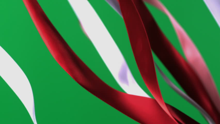 Red and White ribbons floating