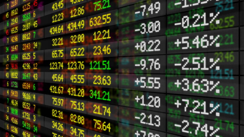 Stock Market board moving up. HD 1080. Looped animation.