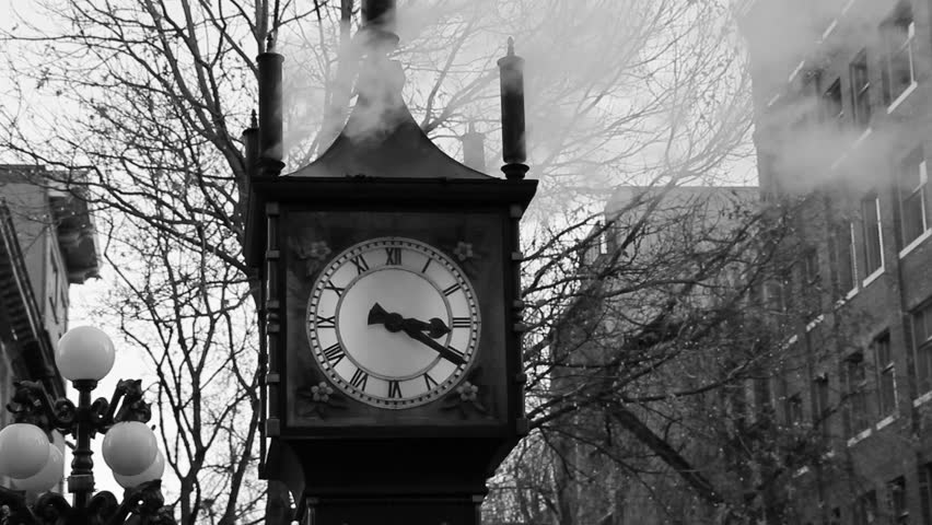 Steam powered clock. Attraction in downtown Vancouver, British Columbia, Canada.