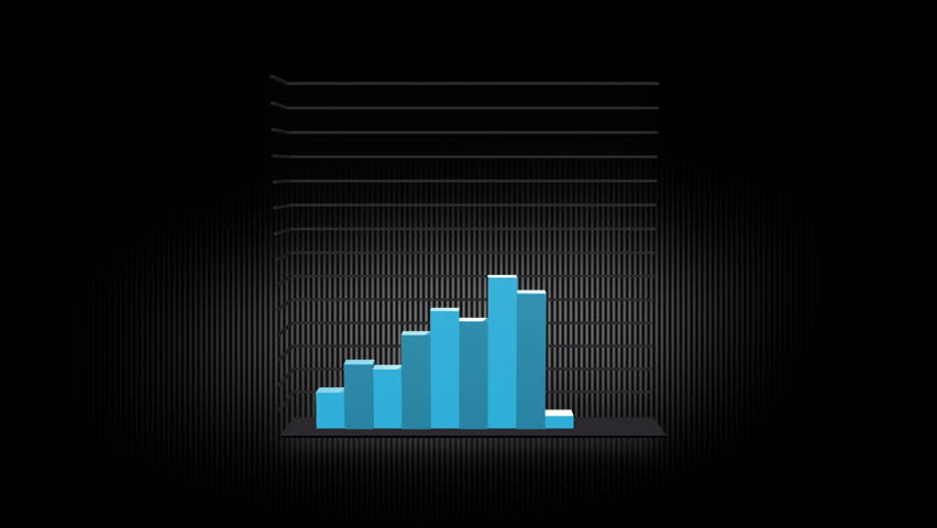 12 3D bars growing over time . BLUE