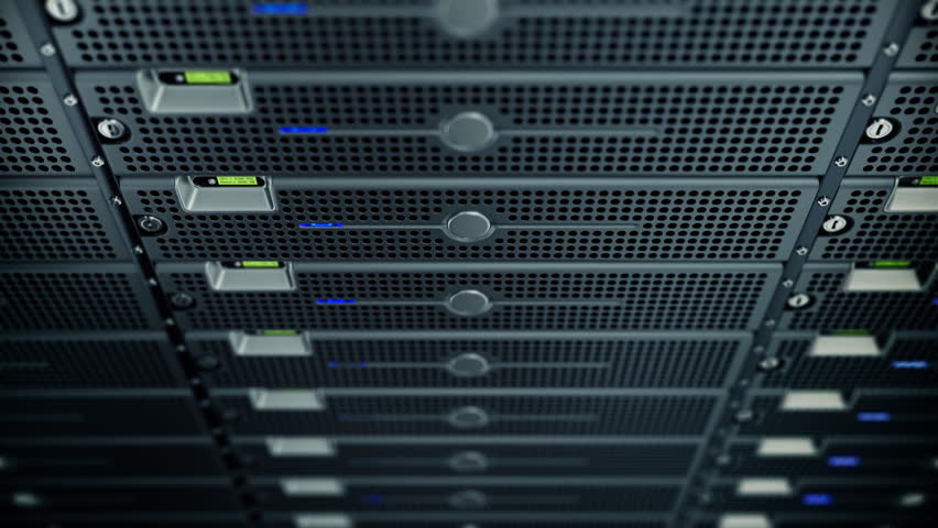 Seamlessly looping animation of rack servers in data center