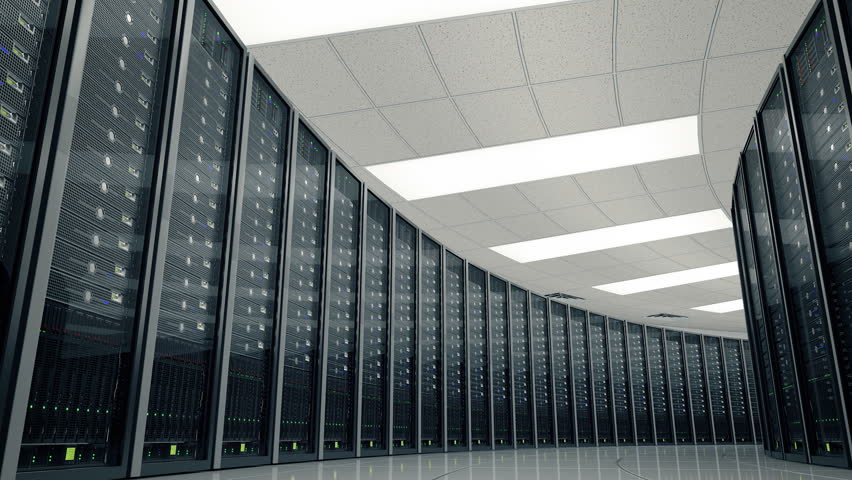 Seamlessly looping animation of rack servers in data center
