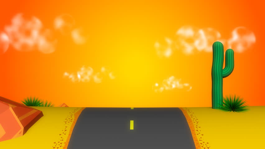 A 3D ride through a cartoon style desert. This is a seamless loop.