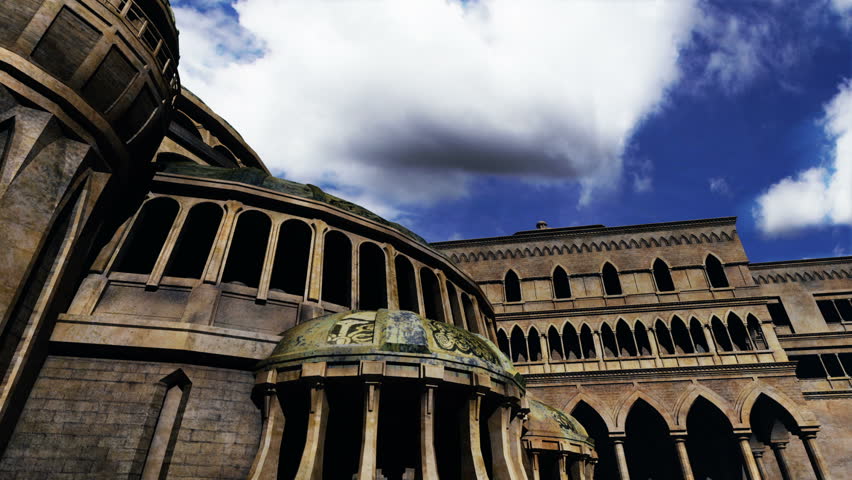 Byzantine Constantinople Clouds Timelapse Realistic 3D render and clouds timelapse