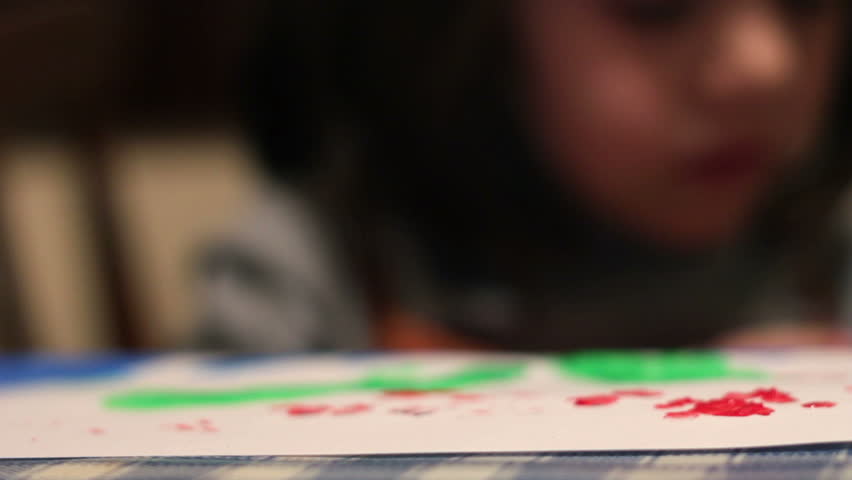 Kid finger painting
