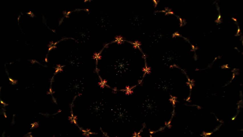 mirror prism creating a kaleidoscope toy effect, with shimmering lights and fast changing shapes