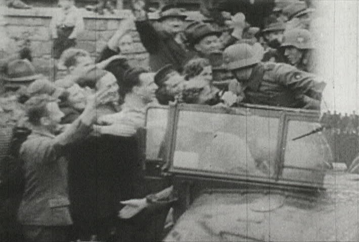 PRAGUE - CIRCA 1942-1944: World War II, Nazis March Into Prague