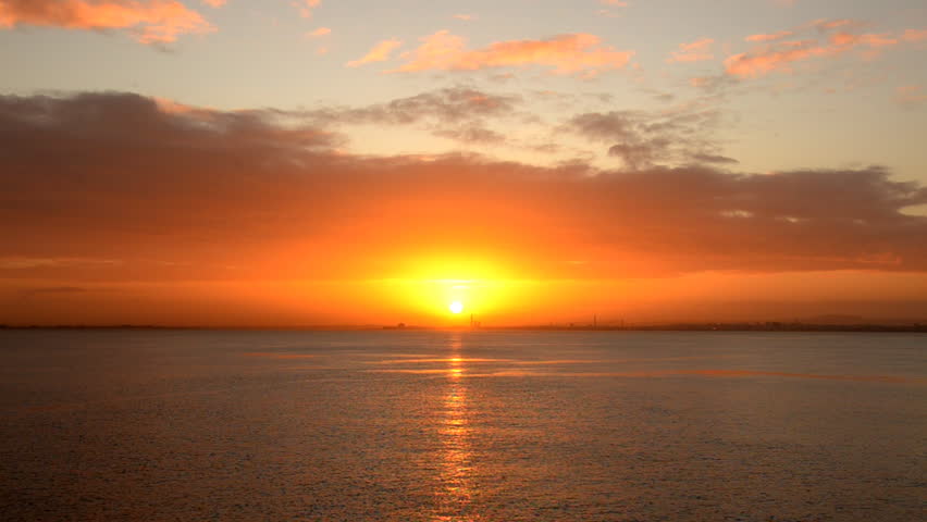 sunrise on the ocean in the Canary Islands