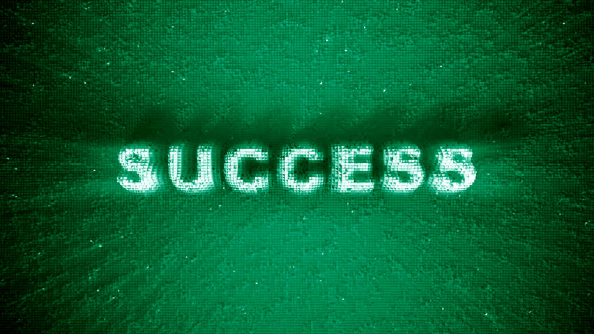 Text 3D animation of word success on pin board.