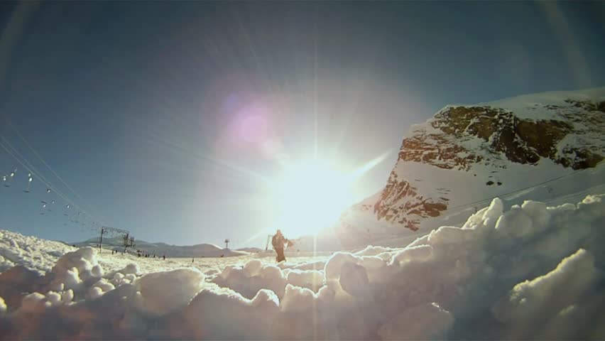 Skier skiing down the slope