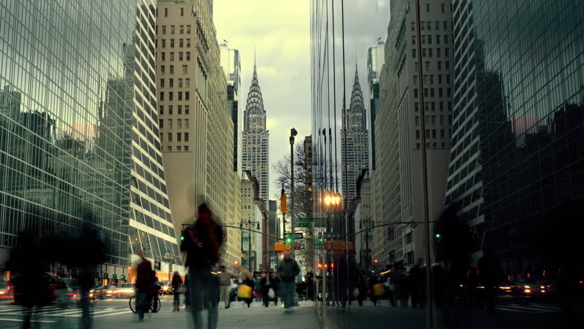 People walking on street in New York City