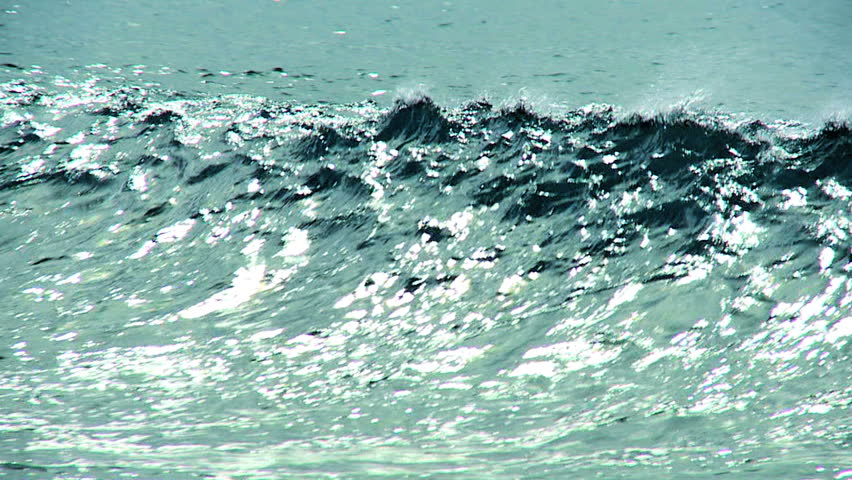Close up clean aquamarine ocean waves