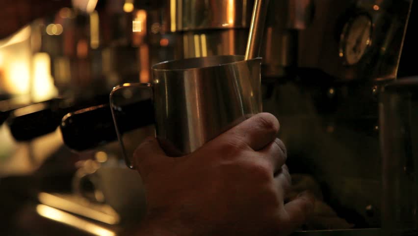 Espresso coffee making.