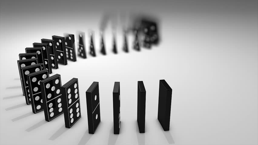 Dominos effect 3d animation.
