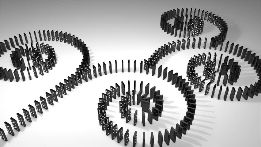 Dominoes effect 3d animation.
