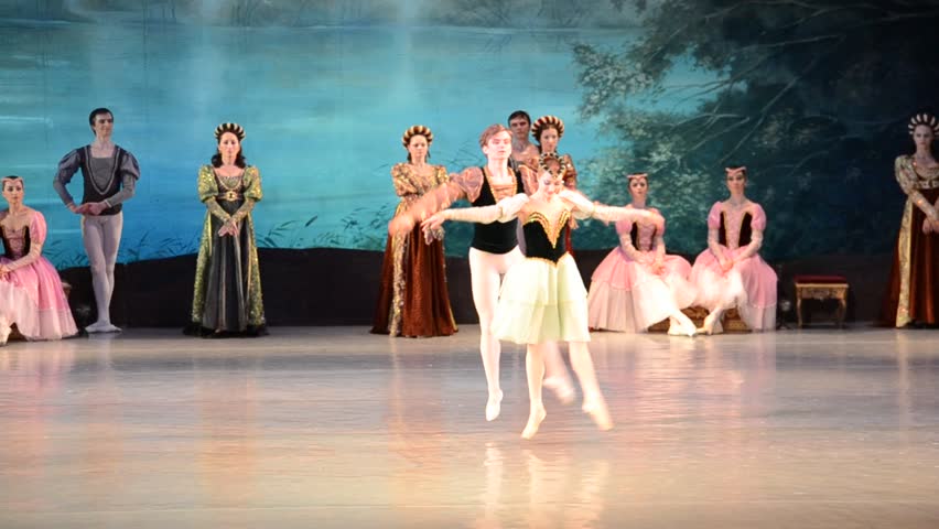 DONETSK, UKRAINE - MARCH 25: Performance of Swan Lake on March 25, 2012 at the Donetsk national academic opera and ballet theatre of A.B.Solovjanenko in Donetsk, Ukraine.