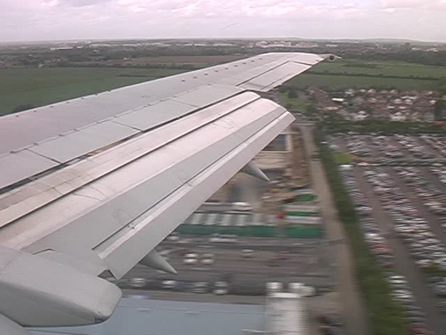 look out of a landing airplane
