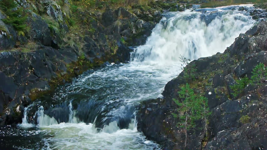 Waterfall Kivach in Karelia, Russia, the second largest waterfall in Europe