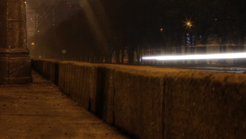 Moscow city night. Time lapse.
