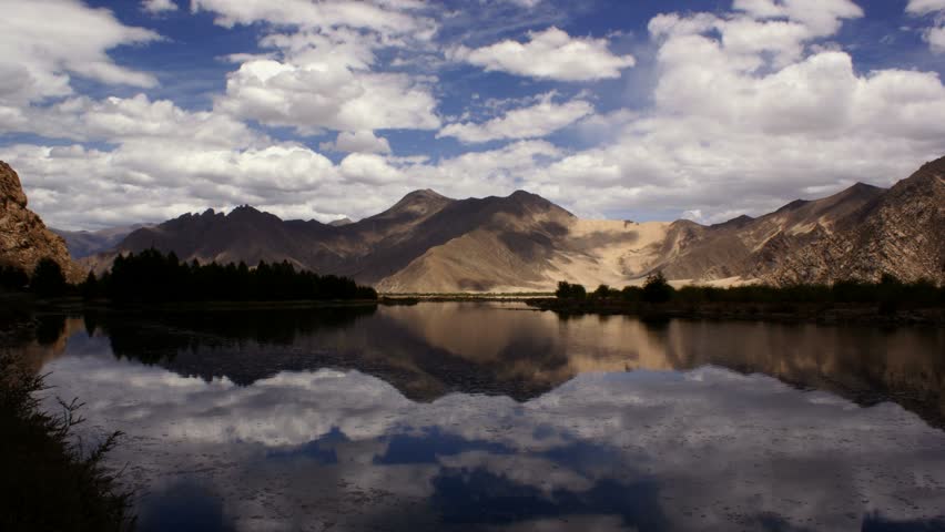 Timelapse of lake landscape, Lhasa, Tibet.