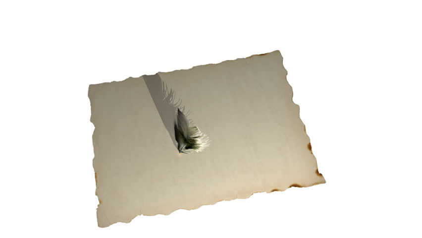 Drawing the head of a small child with quill on old paper