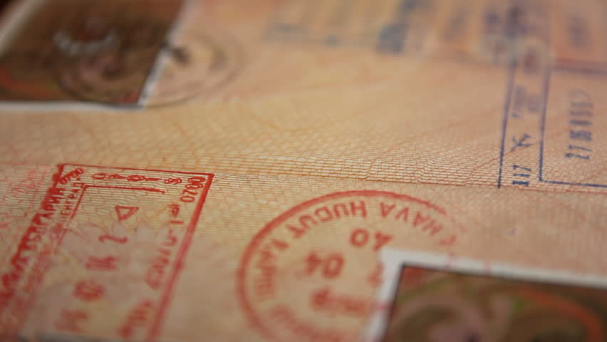 inside of passport with stamps 