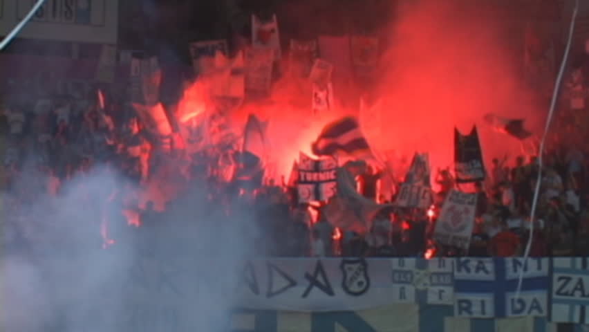 soccer or football fans at the stadium (1080p)