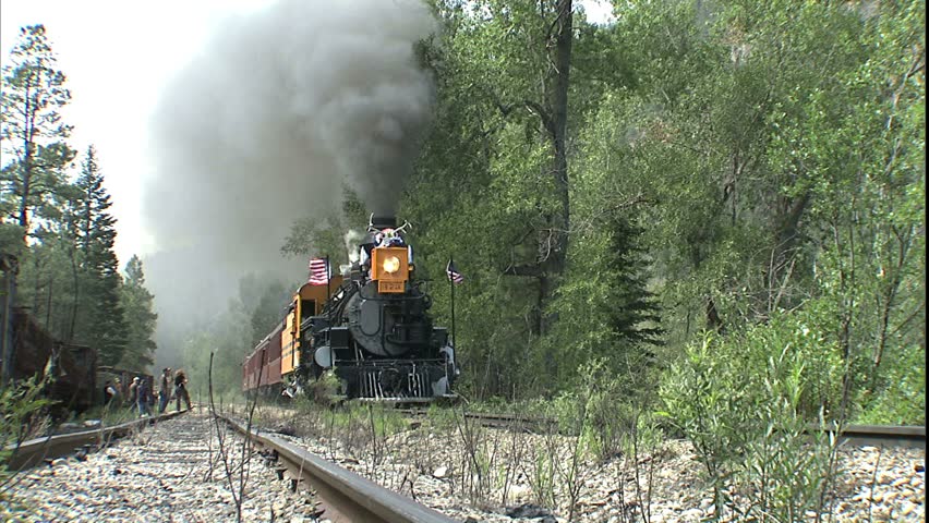 Smoke Belching Train moving to Camera. Circa 2003, Durango, Colorado