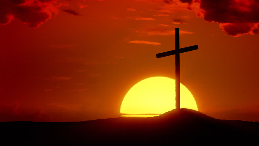 The Risen Christ: Time lapse sunrise behind Calvary Cross