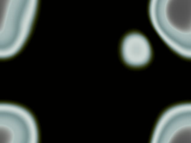 Cell like movement with merging and dissolving spots.