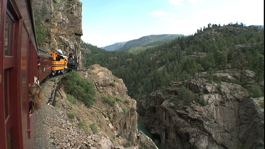 DURANGO, CO - CIRCA 2003: Steep gorge and river.