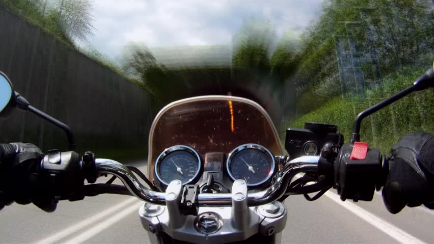 motorcycle ride through a tunnel road