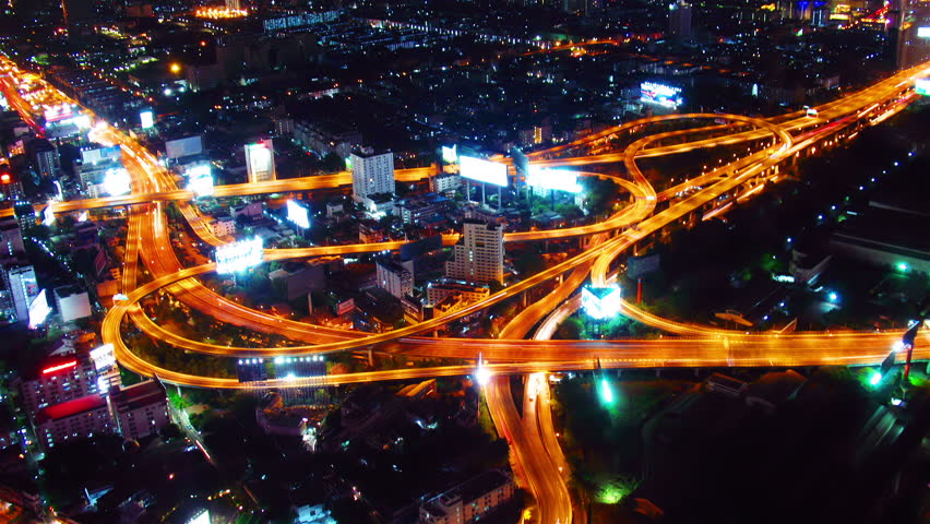 Bangkok at night. Timelapse