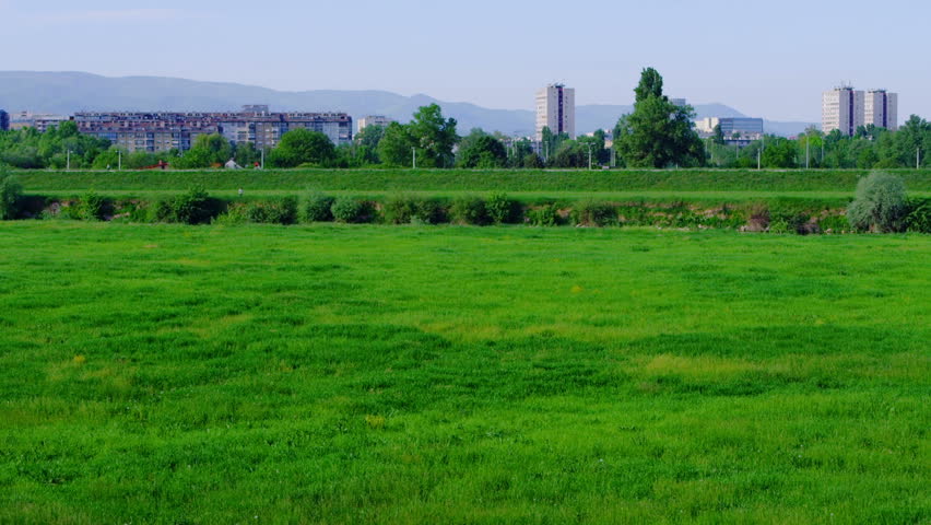 Recreation area in Zagreb,capital of Croatia, on river Sava embankment.