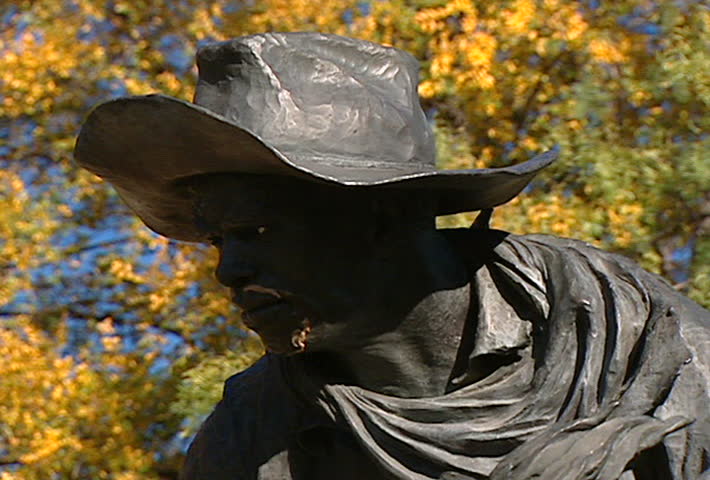 DALLAS - Circa 2002: Rider statue in Pioneer Park in Dallas Texas