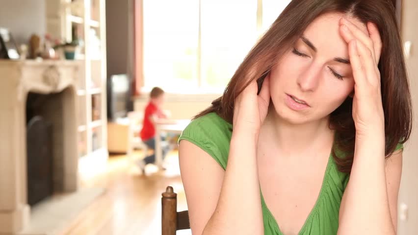 Young attractive brunette feeling unwell