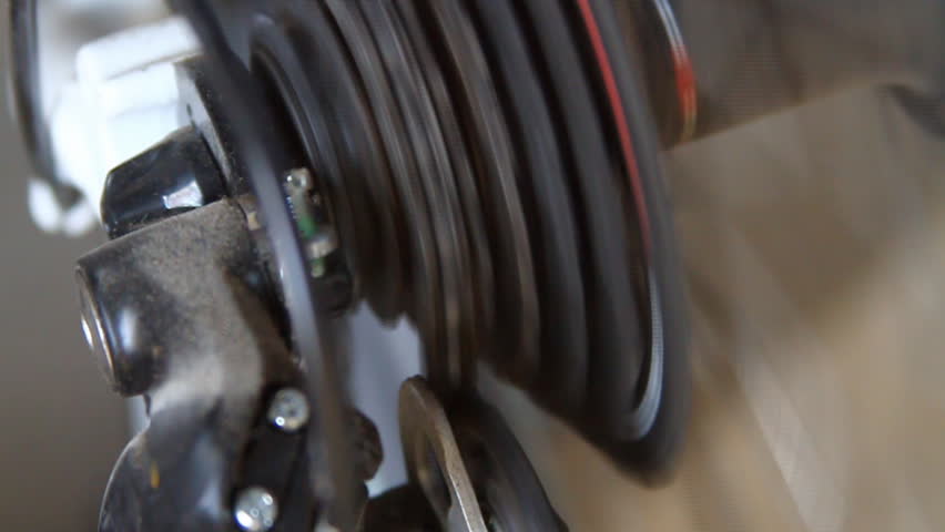 close up of transmission gear of bicycle