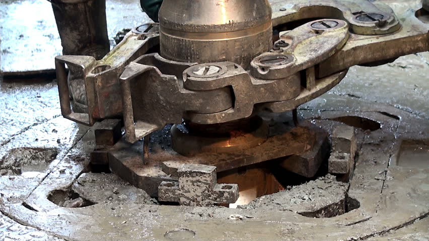 Installing a new bit at the drill rig.

