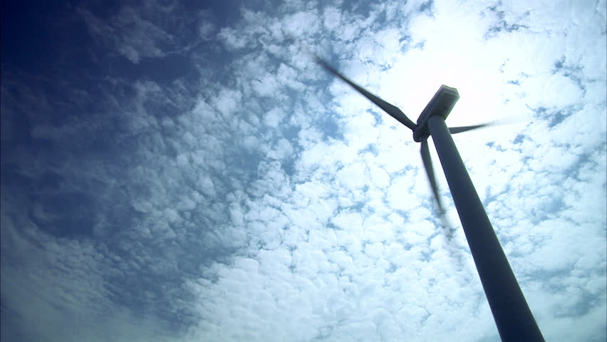 Wind turbine and blue sky