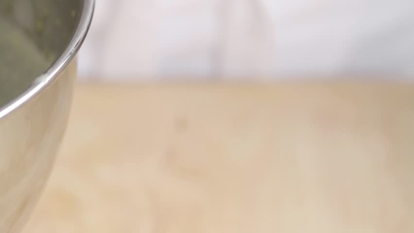 Spoon Creme Bavaroise into dishes