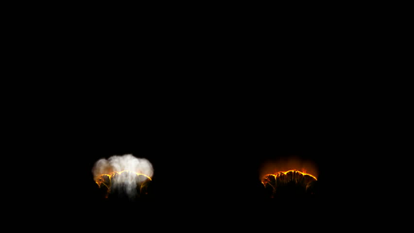 Fire and smoke explosion elements with alpha mattes