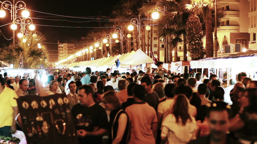 LARNACA, CYPRUS - JUNE 3: Flood festival at Finikoudes beach on June 3, 2012 in Larnaca, Cyprus. The event, celebrating the birth of Venus, is the biggest in Cyprus.
